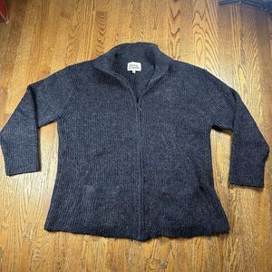Dove‎ Creek Sweater Men’s XL Mohair Full Zip Collared Pockets Blue